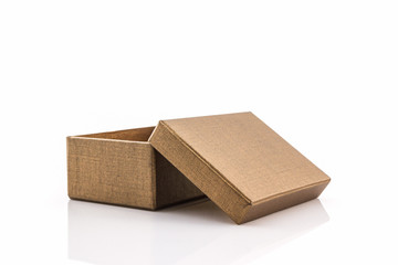 Brown paper box.