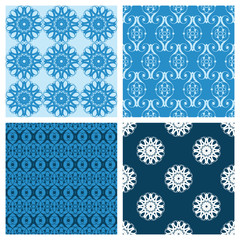 Set of vector seamless geometrical patterns.