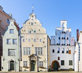 Fototapeta na wymiar Medieval buildings three brothers, Riga, Latvia