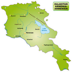 Obraz premium Mapa Armenii