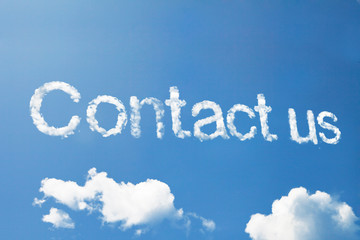 contact us cloud word on sky