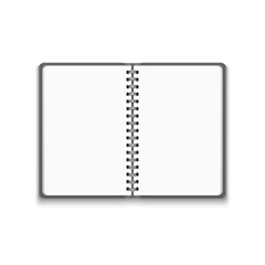 Vector Realistic Blank Open Notebook