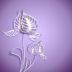 Fototapeta na wymiar Abstract 3D Paper Flowers