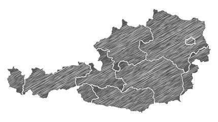 Scribble Landkarte Österreich