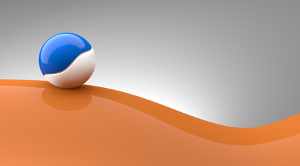 Sphere on a curve surface