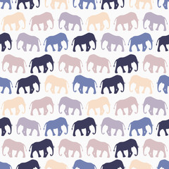 Animal seamless vector pattern of elephant