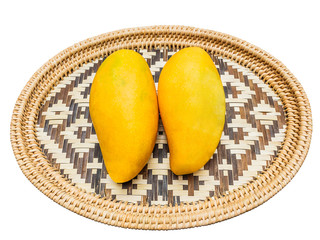 Ripe  mango in Bamboo tray
