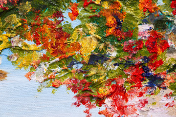 Abstract background. Oil painting - flowers