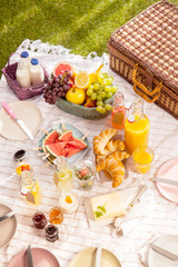 Healthy tropical summer picnic