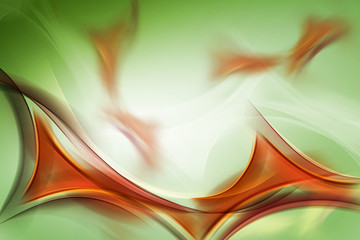 Brown Green New Abstract Waves Background - obrazy, fototapety, plakaty