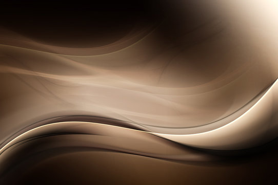 Fototapeta Brown Dark Light Abstract Waves Background