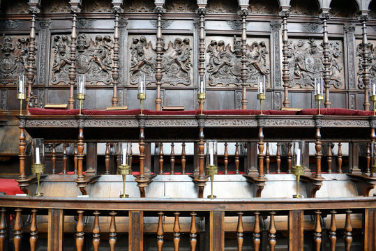 Detail Of Choir Area Of Kings College Chapel, Cambridge UK