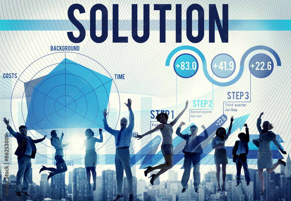 Poster solution problem solving business strategy concept