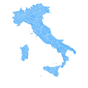 Scribble Landkarte Italien