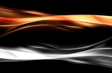 Orange White Waves Background - obrazy, fototapety, plakaty