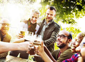 Diverse People Friends Hanging Out Drinking Concept
