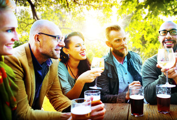 Diverse People Friends Hanging Out Drinking Concept