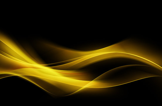 Fototapeta Fantastic Orange Yellow Light Abstract Waves Background