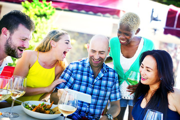Diverse People Luncheon Outdoors Food Friendship Concept