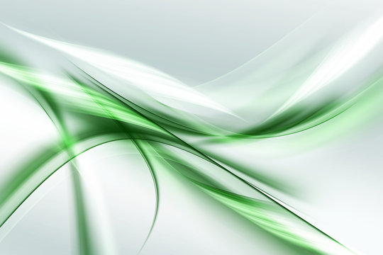 Fototapeta Piękne zielone białe światło streszczenie fale tło