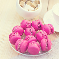 Colorful traditional French Makarons