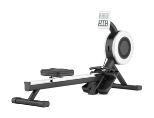 gym rowing machine isolated on white background - 86254885
