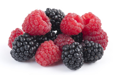 Raspberries and blackberries