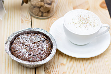 Warm dessert chocolate cake