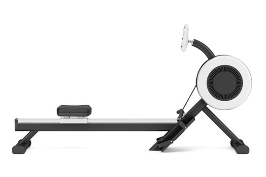 gym rowing machine isolated on white background