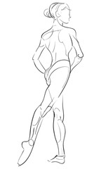 Female anatomy drawing sketch