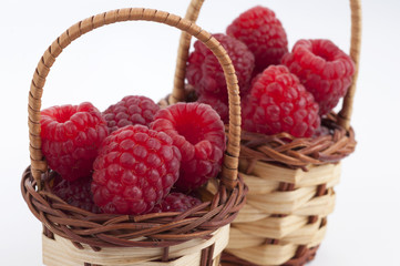 Fototapeta na wymiar Raspberries basket