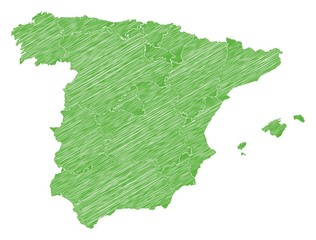 Scribble Landkarte Spanien