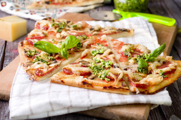 rustic italian pizza with mozzarella