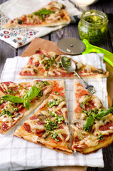 rustic italian pizza with mozzarella