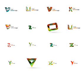 Set of universal company logo ideas, business icon collection