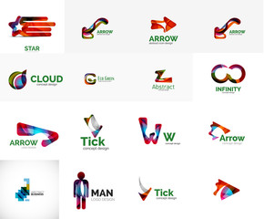 Set of universal company logo ideas, business icon collection