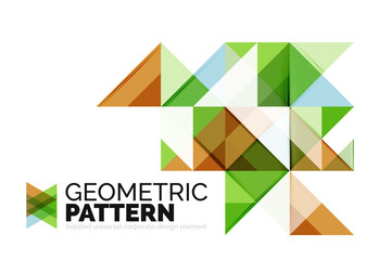 Geometric triangle mosaic pattern element isolated on white