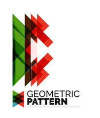 Geometric triangle mosaic pattern element isolated on white