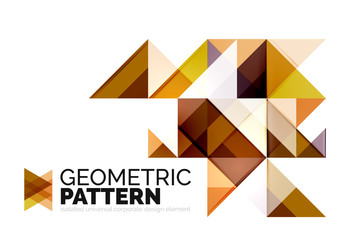 Geometric triangle mosaic pattern element isolated on white