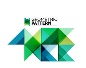 Geometric triangle mosaic pattern element isolated on white
