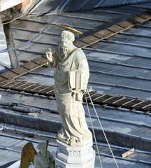 Marble statue of Saint Mark over the Cathedral In VENICE