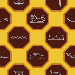 Seamless background with Egyptian hieroglyphs 