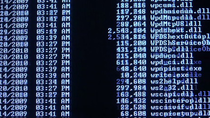 Computer Screen Displaying Directory File List with Properties, Abstract Technology Background