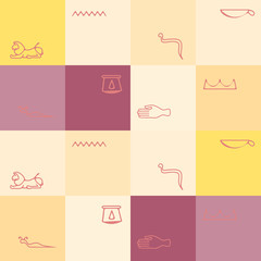 Seamless background with Egyptian hieroglyphs 