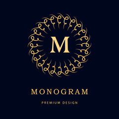Monogram design elements, graceful template. Elegant line art logo design. Business sign, identity for Restaurant, Royalty, Boutique, Cafe, Hotel, Heraldic, Jewelry, Fashion. Vector illustration