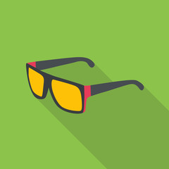 Vector sun glasses flat icon with long shadow...