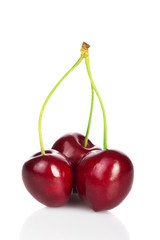 cherries on white