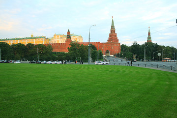 urban view Moscow street cathedrals