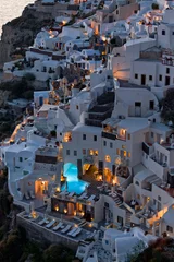 Cercles muraux Santorin vue nocturne d& 39 oia