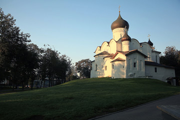 Fototapeta na wymiar Russian church summer landscape